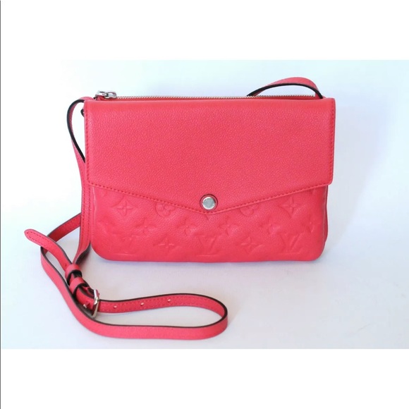 Louis Vuitton Twice bag in red Empreinte - Picture 2 of 12